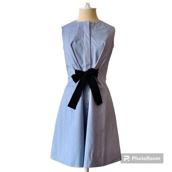 ✨& Other Stories Paris Bow Ribbon Chambray Sz. 4 Dress✨ - Picture 2 of 10